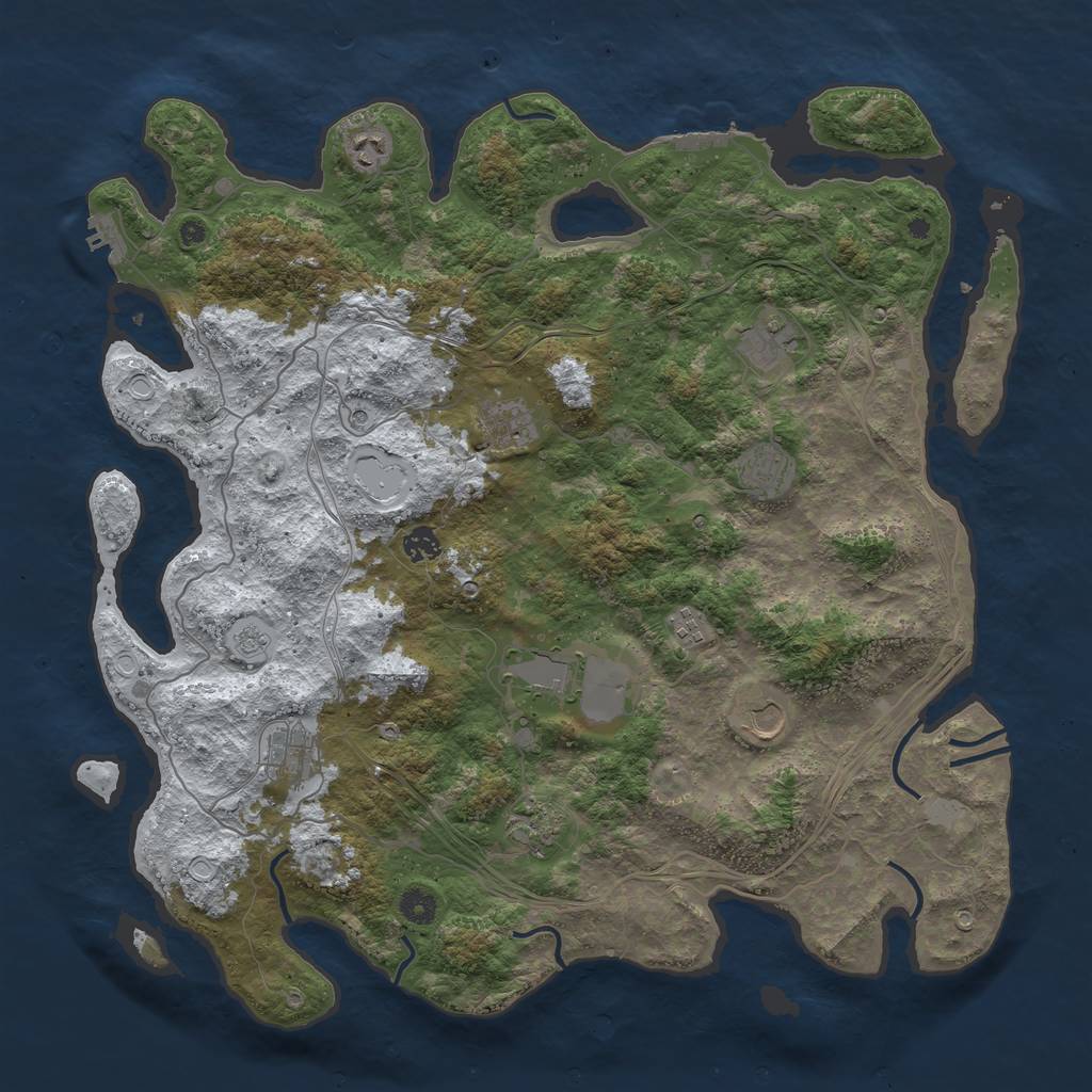 Rust Map: Procedural Map, Size: 4500, Seed: 1639588559, 19 Monuments