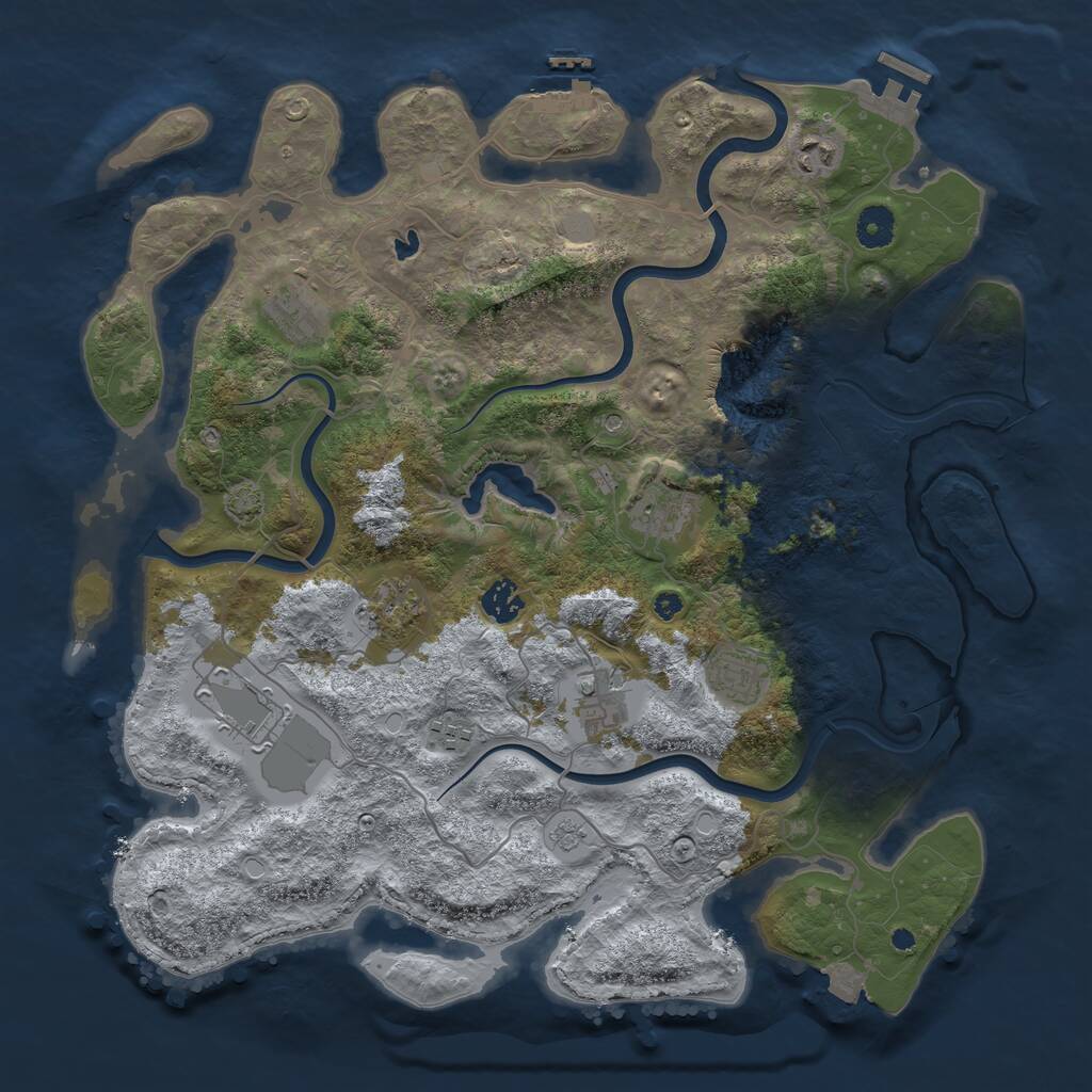 Rust Map: Procedural Map, Size: 4000, Seed: 50785787, 15 Monuments