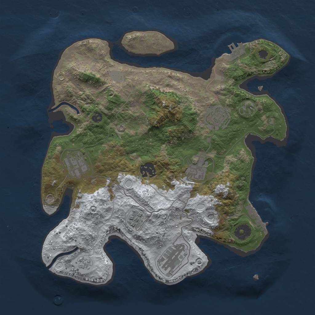 Rust Map: Procedural Map, Size: 3000, Seed: 2131262727, 15 Monuments