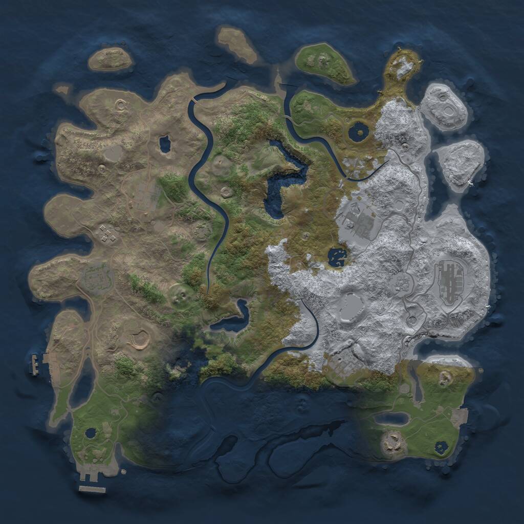 Rust Map: Procedural Map, Size: 4000, Seed: 344765, 15 Monuments