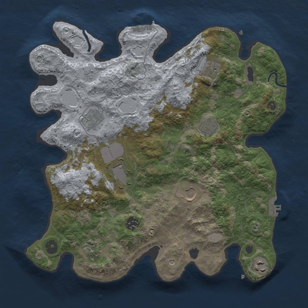 Rust Map: Procedural Map, Size: 3500, Seed: 1598510434, 17 Monuments