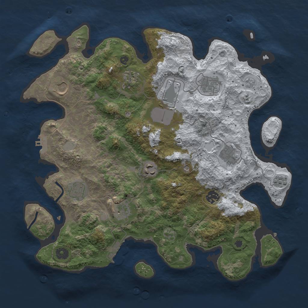 Rust Map: Procedural Map, Size: 3650, Seed: 250000, 19 Monuments