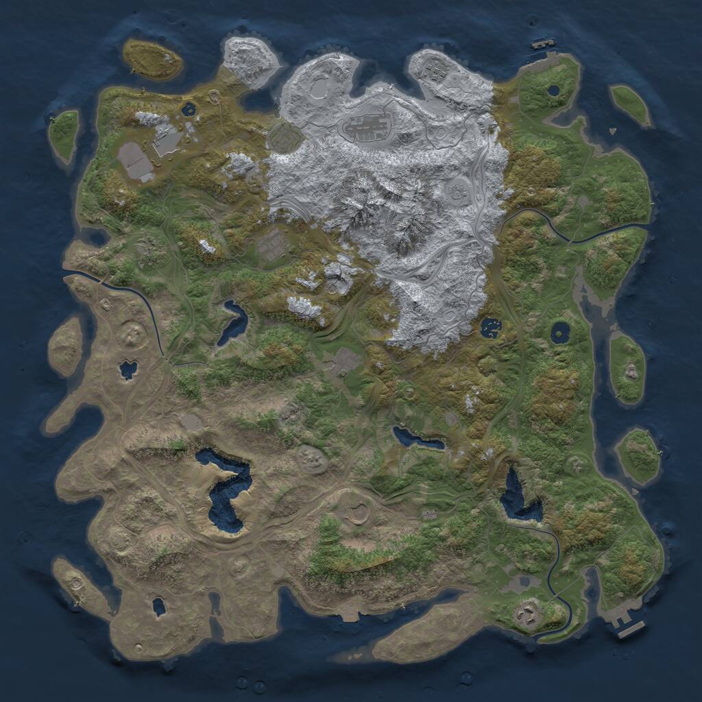 Rust Map: Procedural Map, Size: 5000, Seed: 617, 16 Monuments