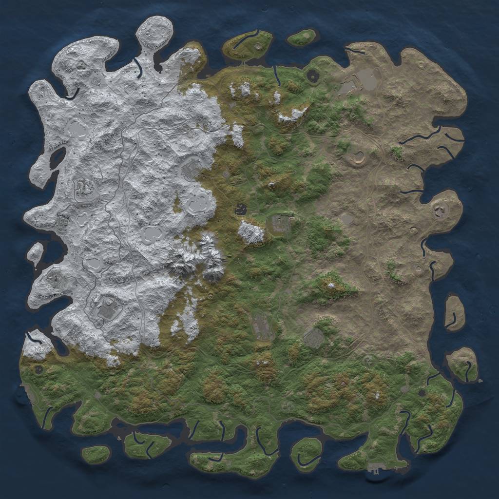 Rust Map: Procedural Map, Size: 6000, Seed: 36040684, 20 Monuments