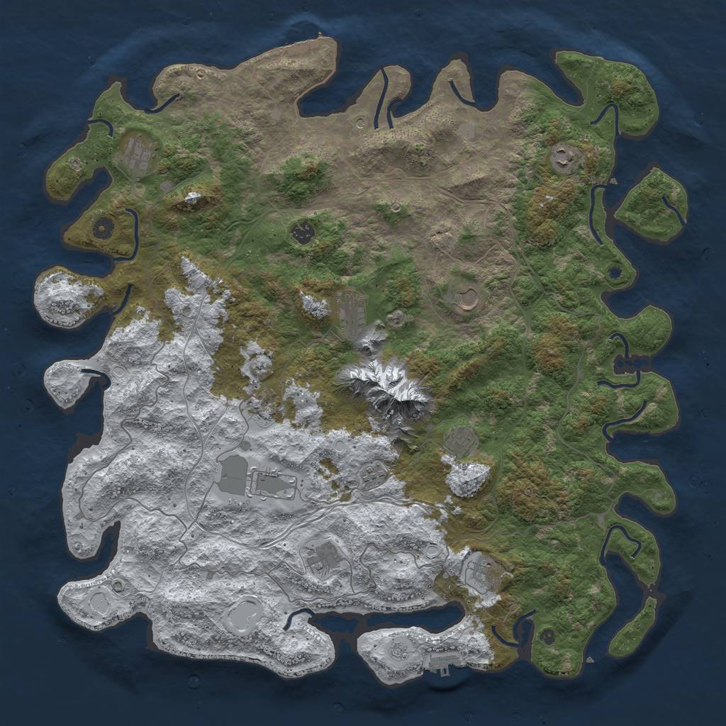 Rust Map: Procedural Map, Size: 5000, Seed: 21639, 20 Monuments