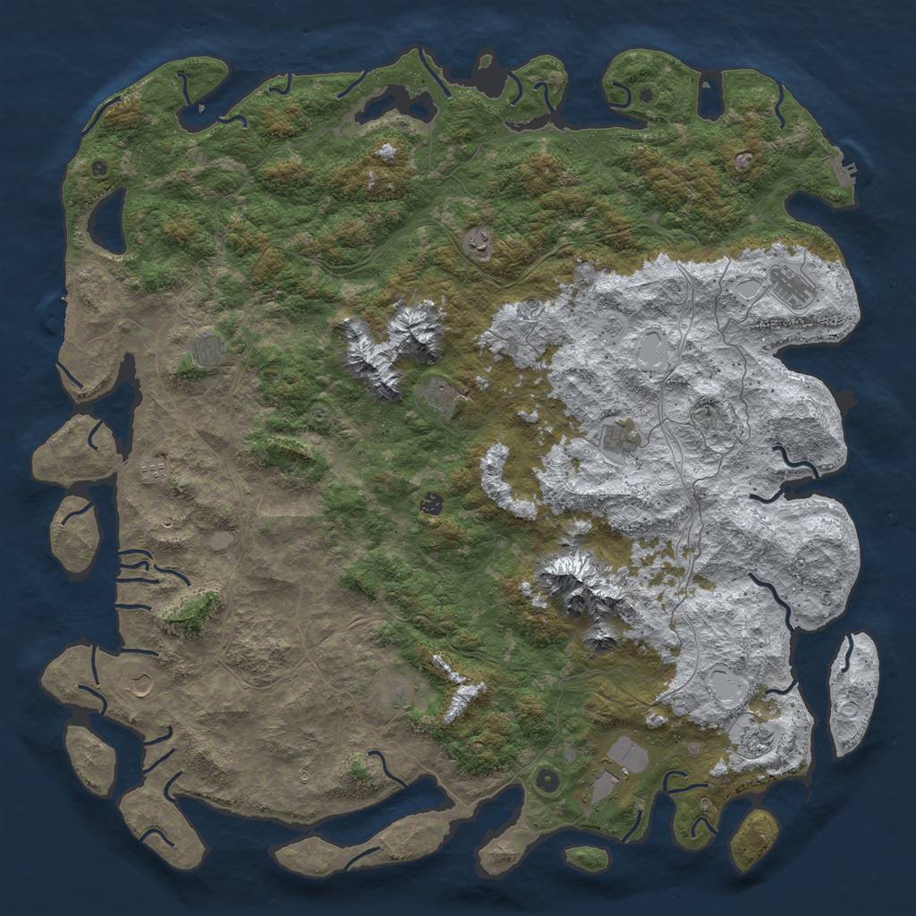 Rust Map: Procedural Map, Size: 6000, Seed: 151540, 20 Monuments