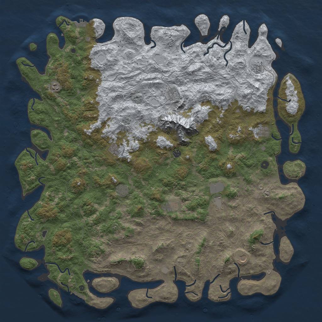 Rust Map: Procedural Map, Size: 6000, Seed: 80167, 20 Monuments