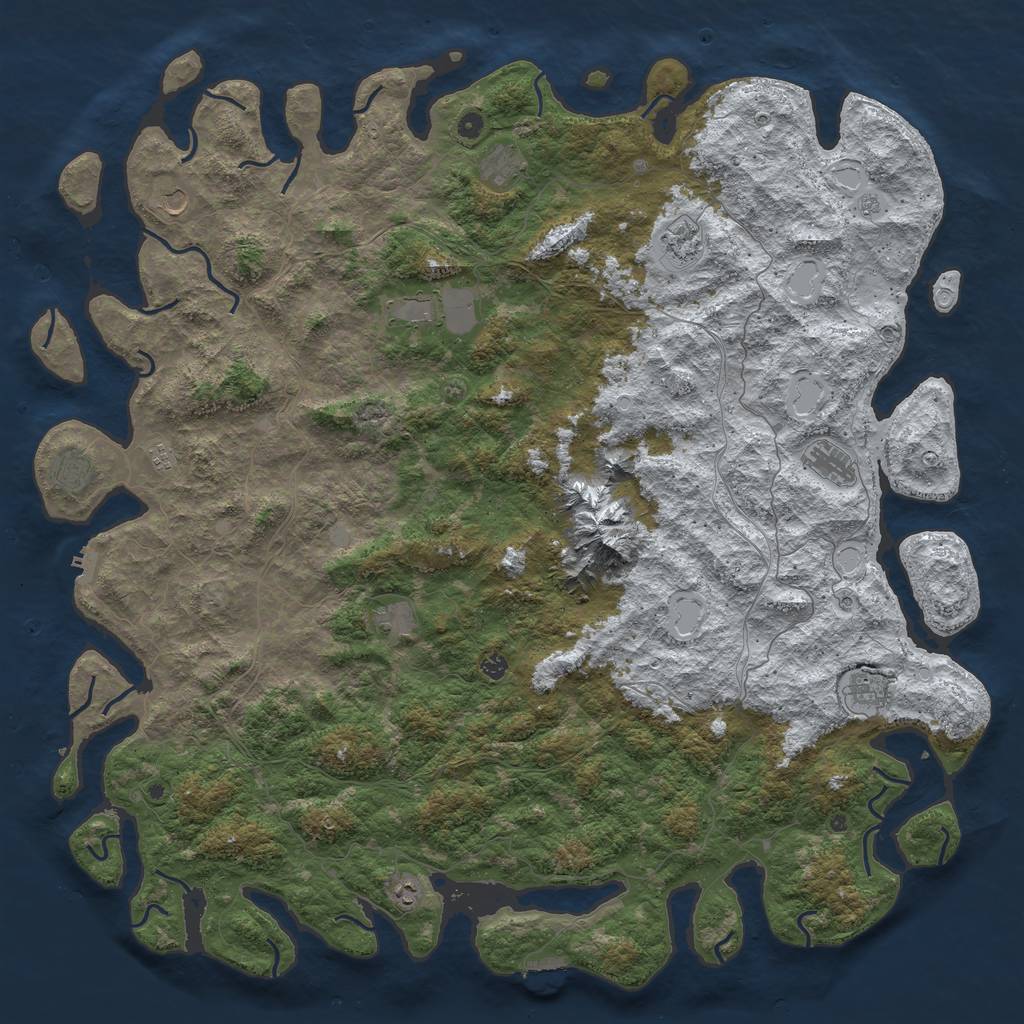 Rust Map: Procedural Map, Size: 6000, Seed: 760310, 20 Monuments