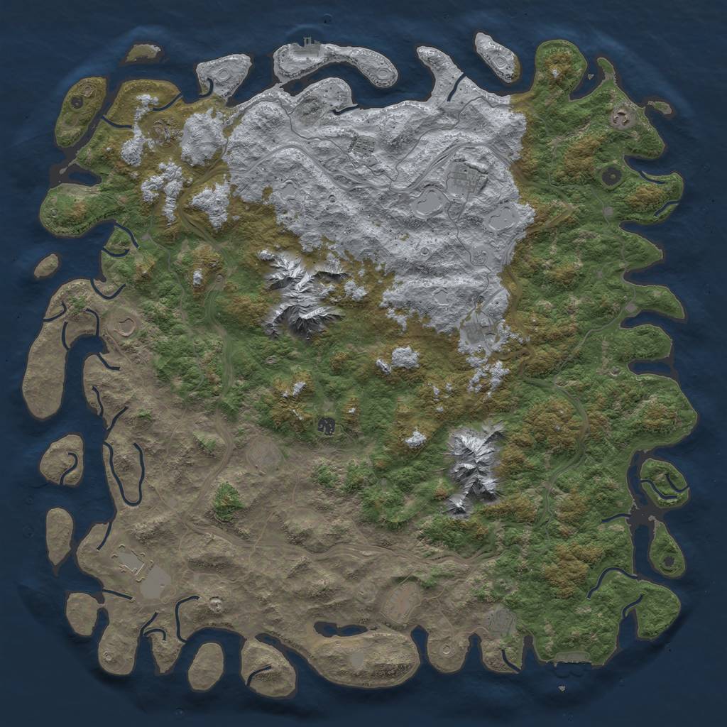 Rust Map: Procedural Map, Size: 6000, Seed: 498973, 20 Monuments