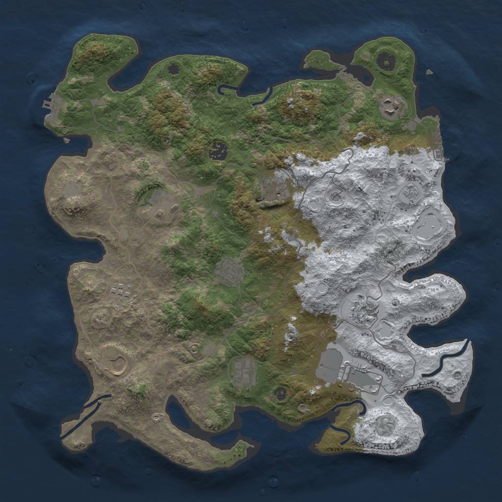 Rust Map: Procedural Map, Size: 4000, Seed: 67010, 19 Monuments