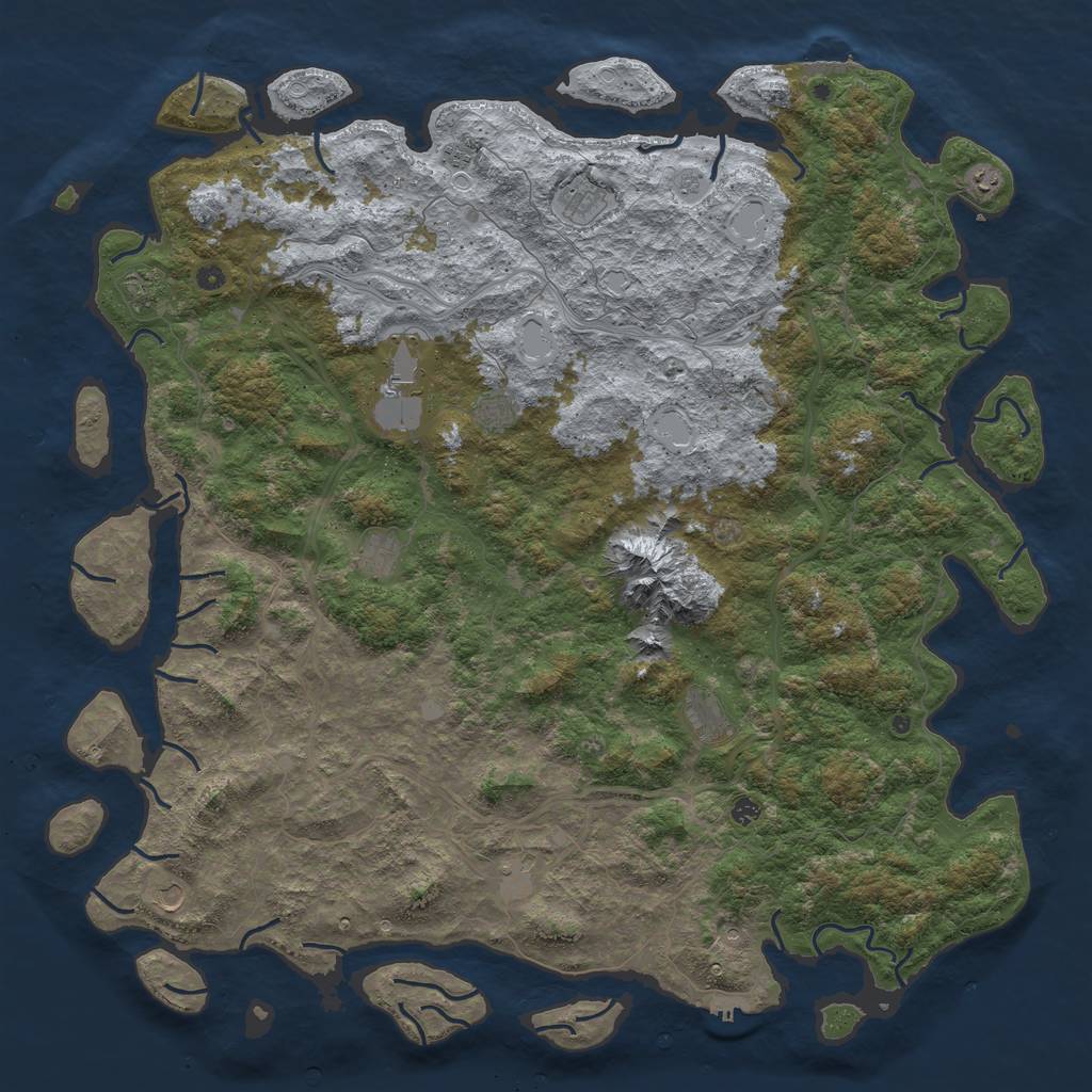 Rust Map: Procedural Map, Size: 6000, Seed: 421960, 20 Monuments
