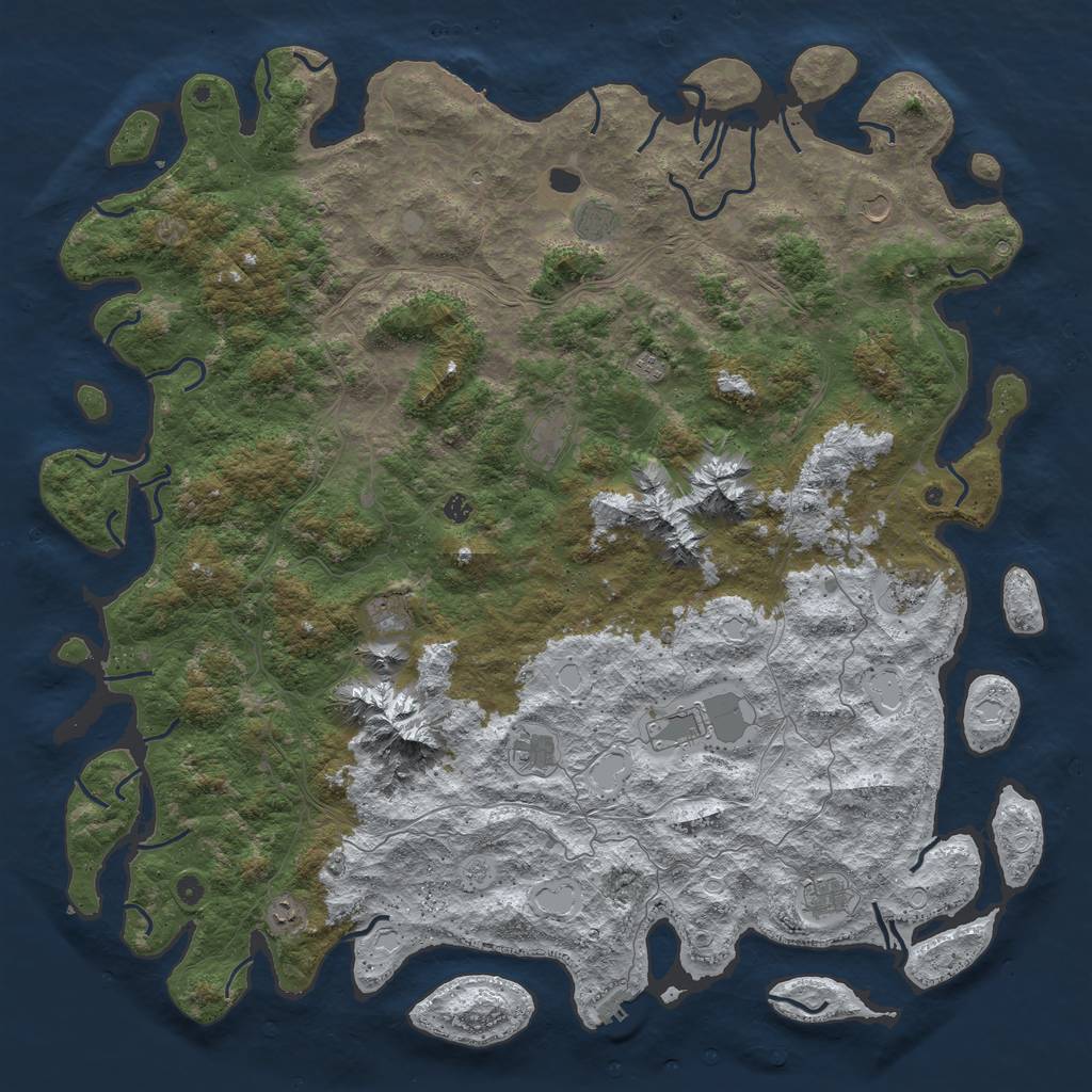 Rust Map: Procedural Map, Size: 6000, Seed: 428900, 20 Monuments