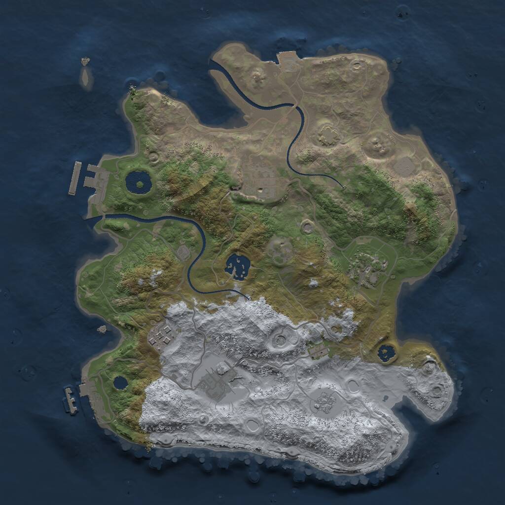 Rust Map: Procedural Map, Size: 3000, Seed: 1612280890, 11 Monuments