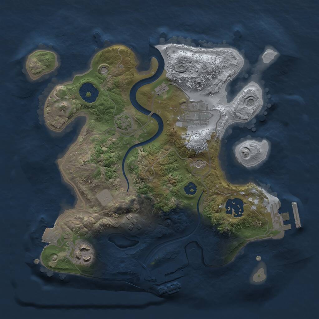 Rust Map: Procedural Map, Size: 2500, Seed: 834863632, 9 Monuments