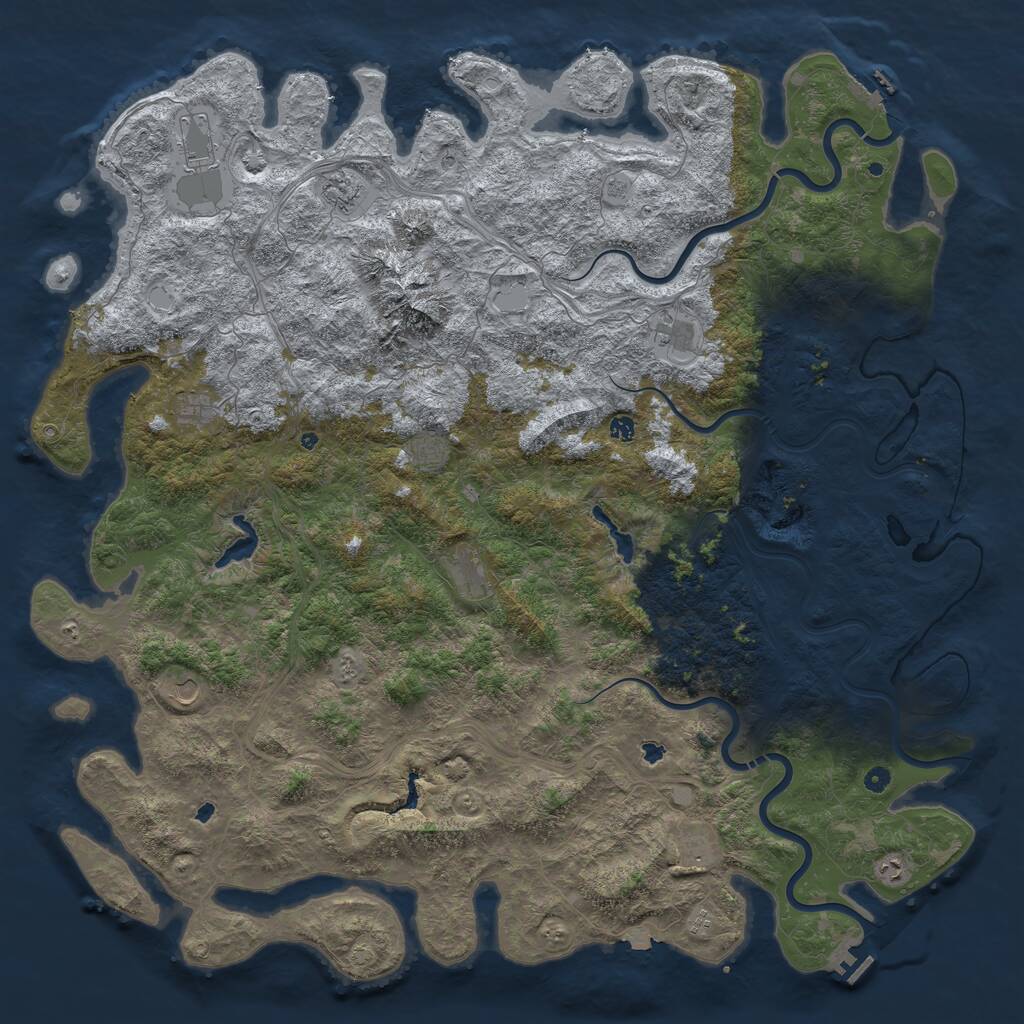 Rust Map: Procedural Map, Size: 6000, Seed: 902243, 17 Monuments
