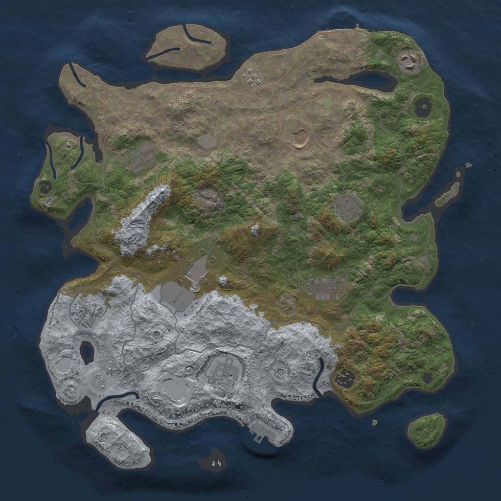 Rust Map: Procedural Map, Size: 4000, Seed: 1653217312, 19 Monuments