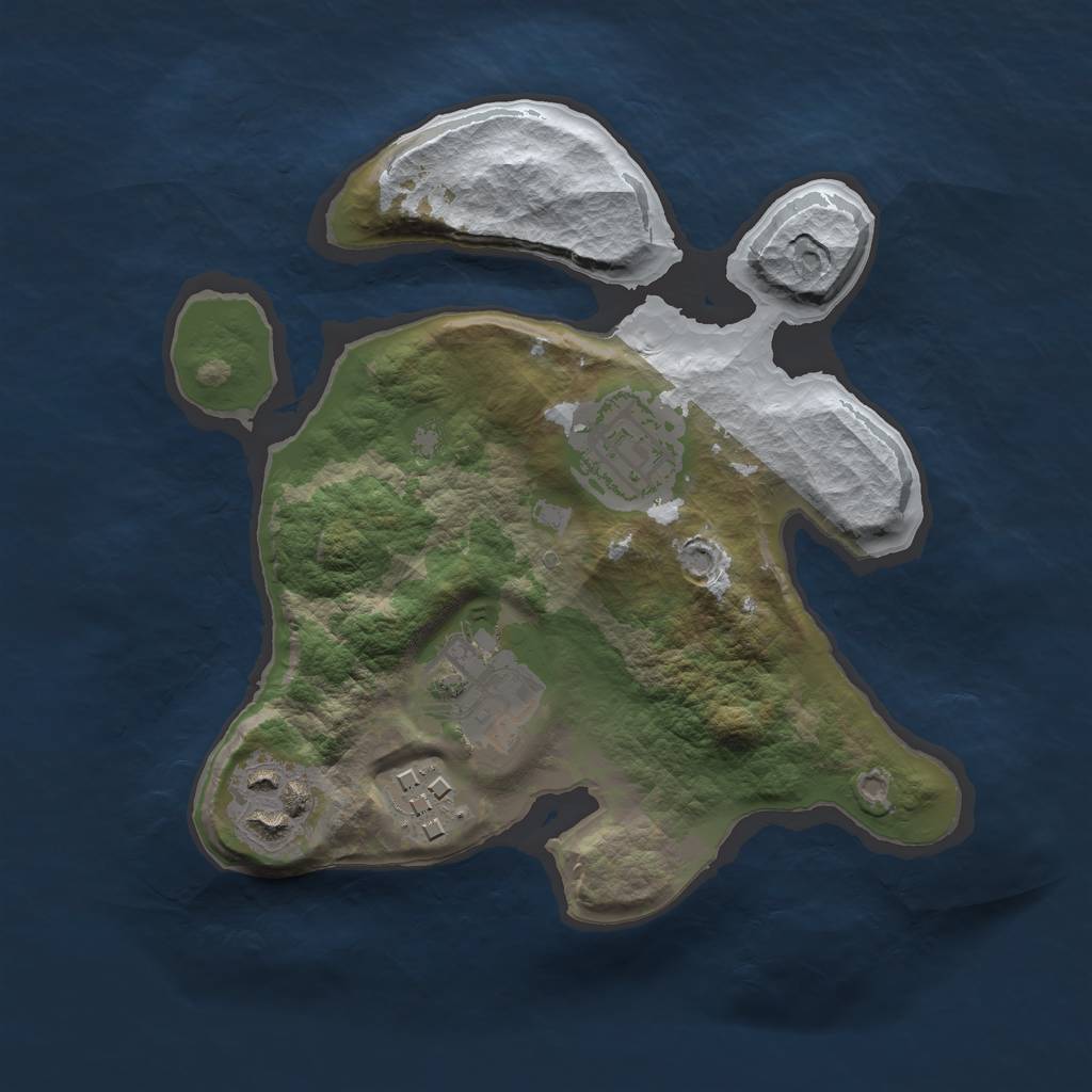 Rust Map: Barren, Size: 2200, Seed: 3145, 6 Monuments