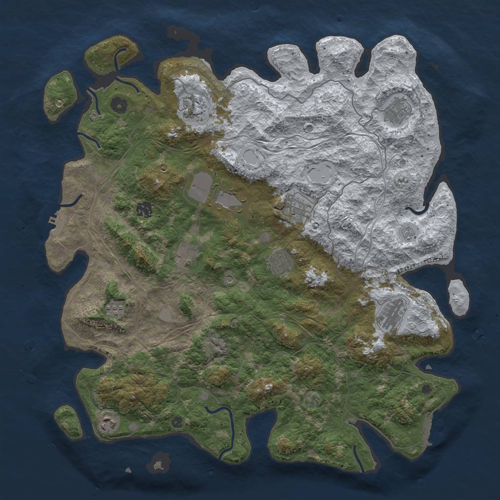 Rust Map: Procedural Map, Size: 4500, Seed: 1904934955, 19 Monuments