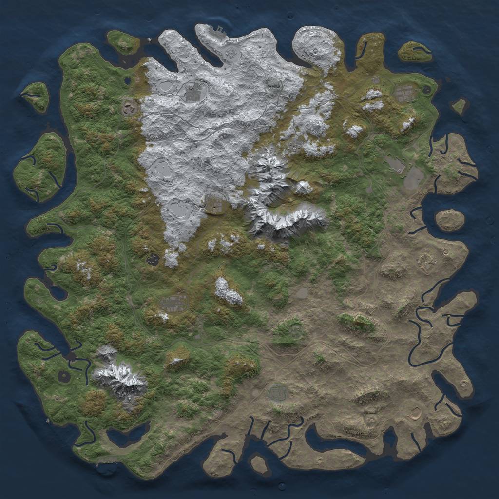 Rust Map: Procedural Map, Size: 6000, Seed: 148744, 20 Monuments