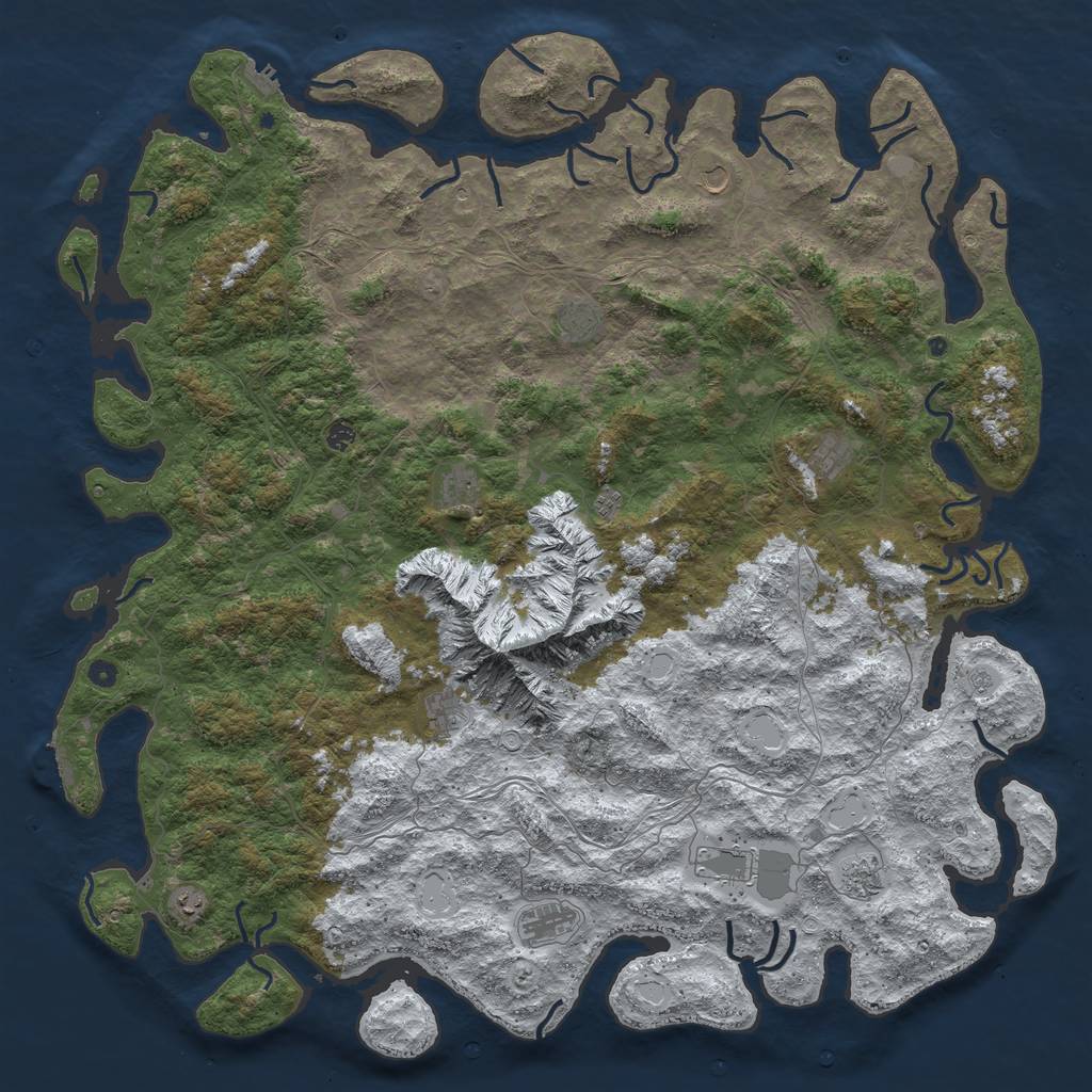 Rust Map: Procedural Map, Size: 6000, Seed: 451432, 20 Monuments