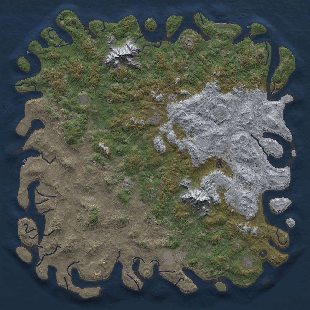 Rust Map: Procedural Map, Size: 6000, Seed: 486590, 20 Monuments