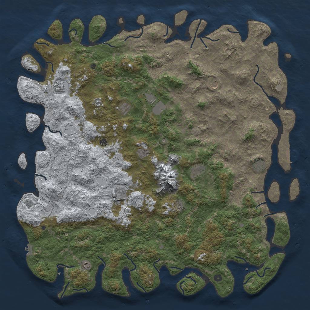 Rust Map: Procedural Map, Size: 6000, Seed: 24789, 20 Monuments