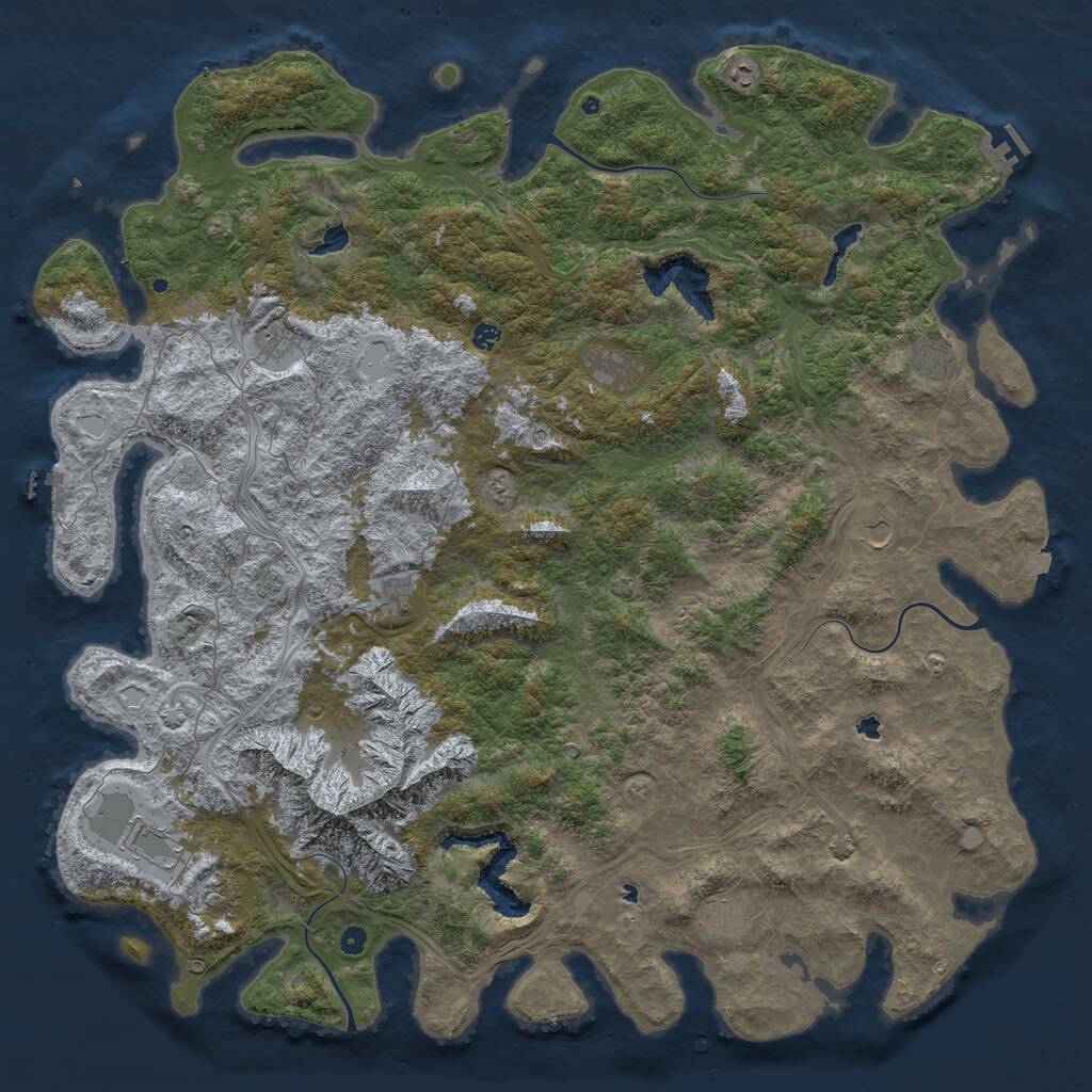 Rust Map: Procedural Map, Size: 6000, Seed: 402806, 17 Monuments