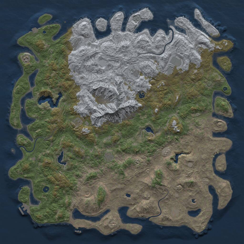 Rust Map: Procedural Map, Size: 6000, Seed: 298684, 17 Monuments
