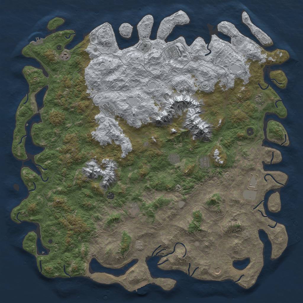 Rust Map: Procedural Map, Size: 6000, Seed: 298684, 20 Monuments