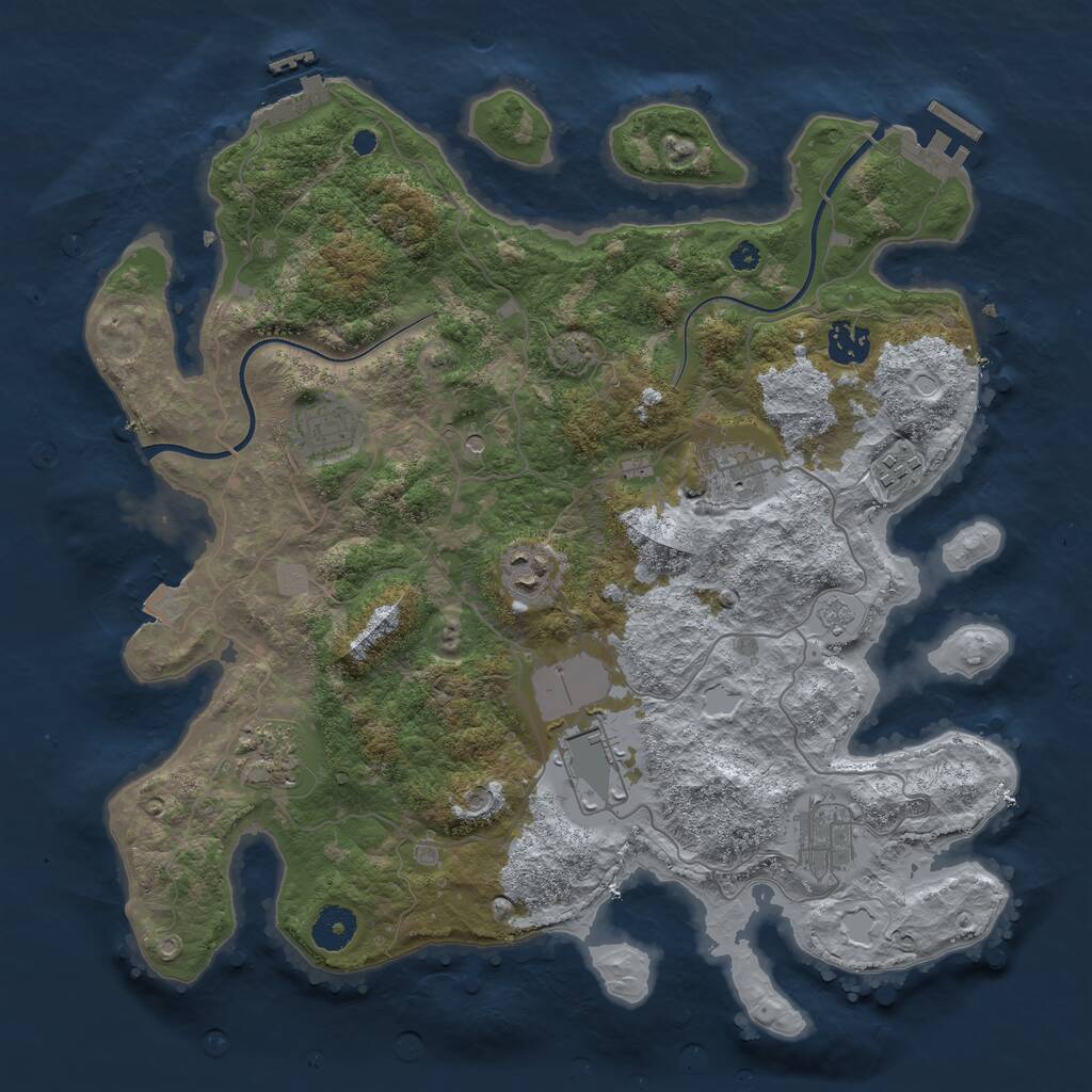 Rust Map: Procedural Map, Size: 3700, Seed: 19406, 14 Monuments