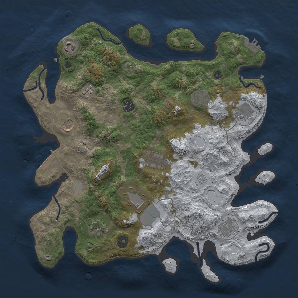 Rust Map: Procedural Map, Size: 3700, Seed: 19406, 19 Monuments
