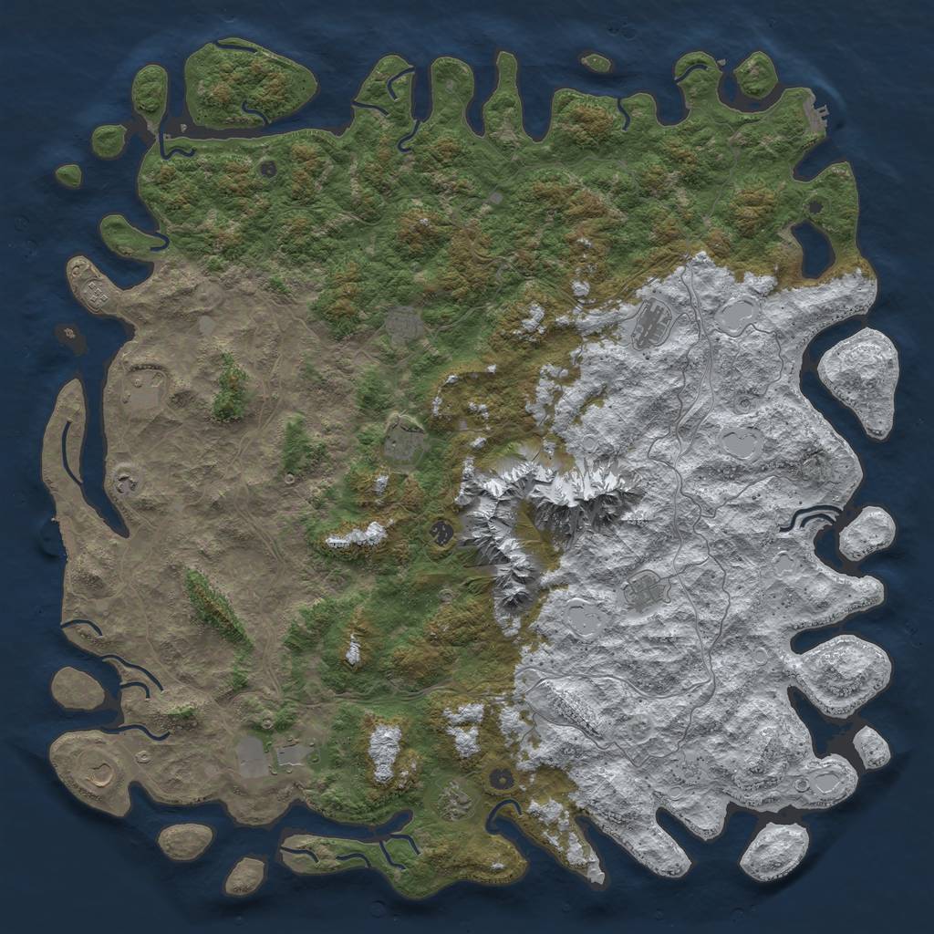 Rust Map: Procedural Map, Size: 6000, Seed: 887206, 20 Monuments