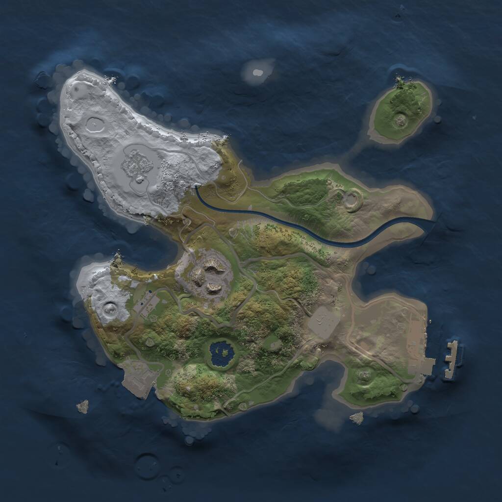 Rust Map: Procedural Map, Size: 2000, Seed: 17, 4 Monuments