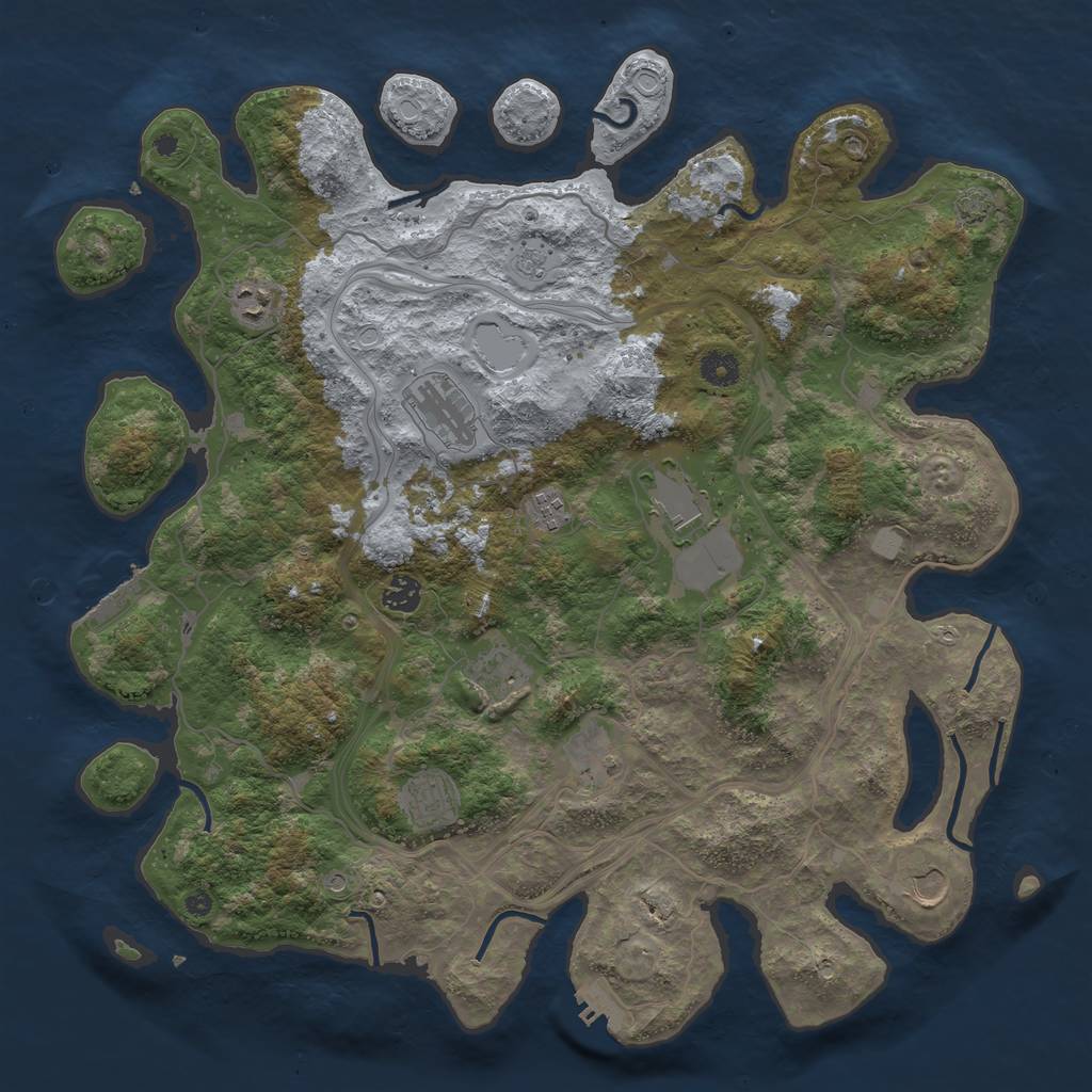 Rust Map: Procedural Map, Size: 4250, Seed: 25424, 17 Monuments