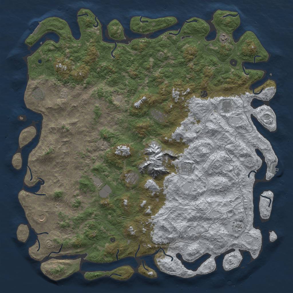 Rust Map: Procedural Map, Size: 6000, Seed: 124512, 20 Monuments