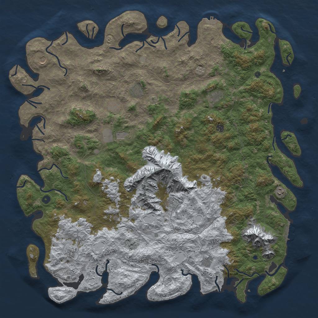 Rust Map: Procedural Map, Size: 6000, Seed: 20009, 20 Monuments
