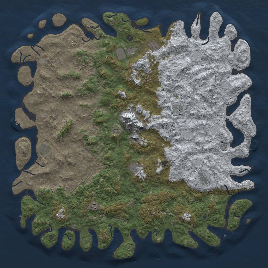 Rust Map: Procedural Map, Size: 6000, Seed: 99771, 20 Monuments