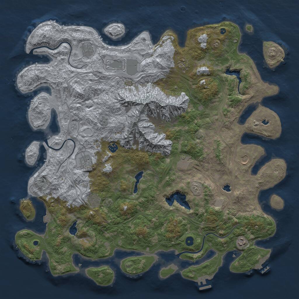 Rust Map: Procedural Map, Size: 5000, Seed: 1276253106, 16 Monuments