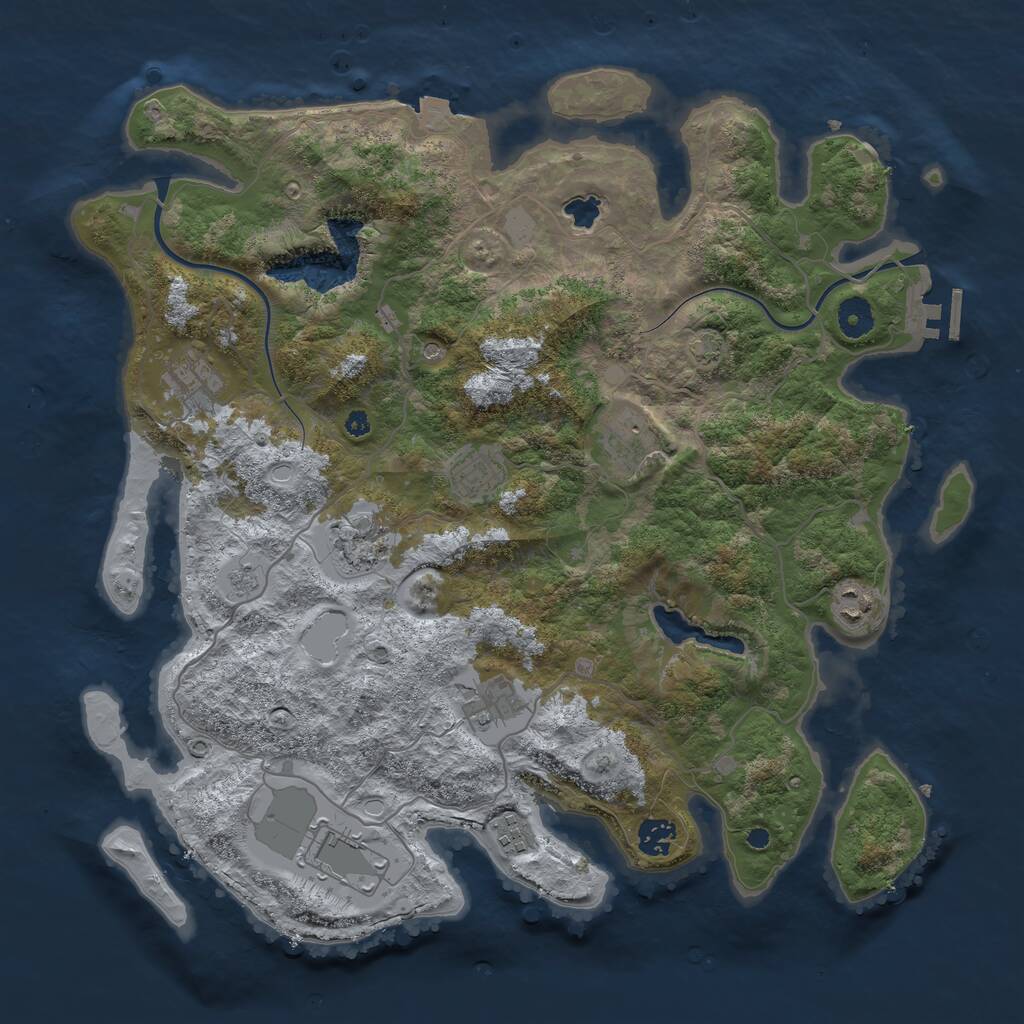 Rust Map: Procedural Map, Size: 4000, Seed: 1730893356, 14 Monuments