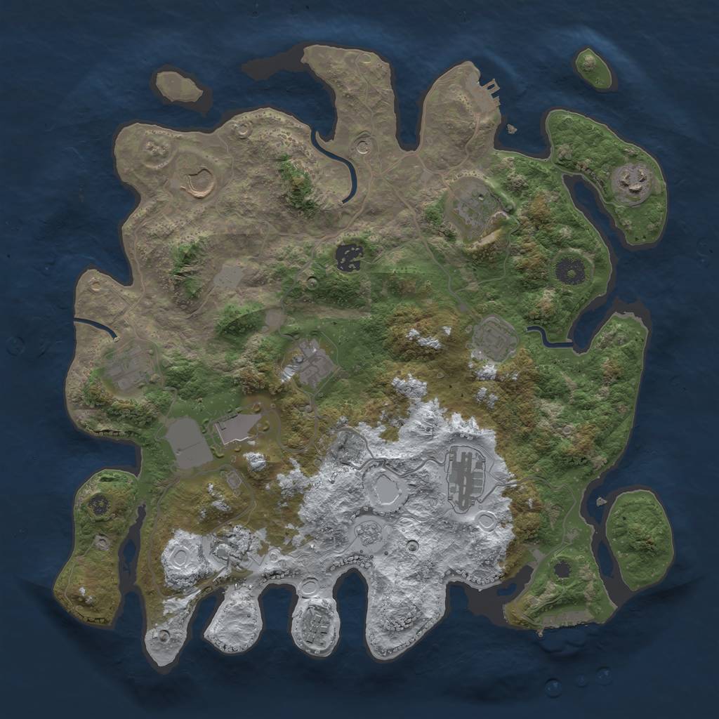 Rust Map: Procedural Map, Size: 3700, Seed: 1308921948, 20 Monuments