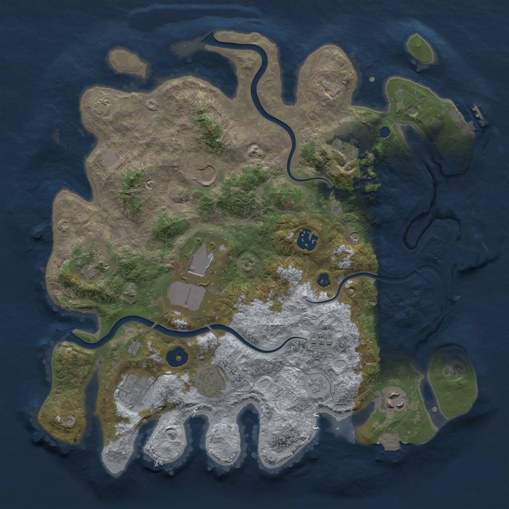 Rust Map: Procedural Map, Size: 3700, Seed: 1308921948, 15 Monuments