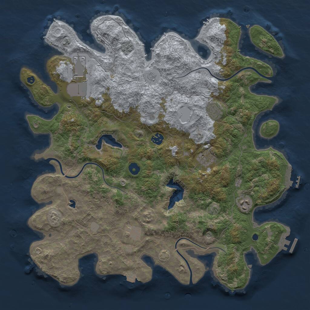Rust Map: Procedural Map, Size: 4050, Seed: 1818968953, 13 Monuments