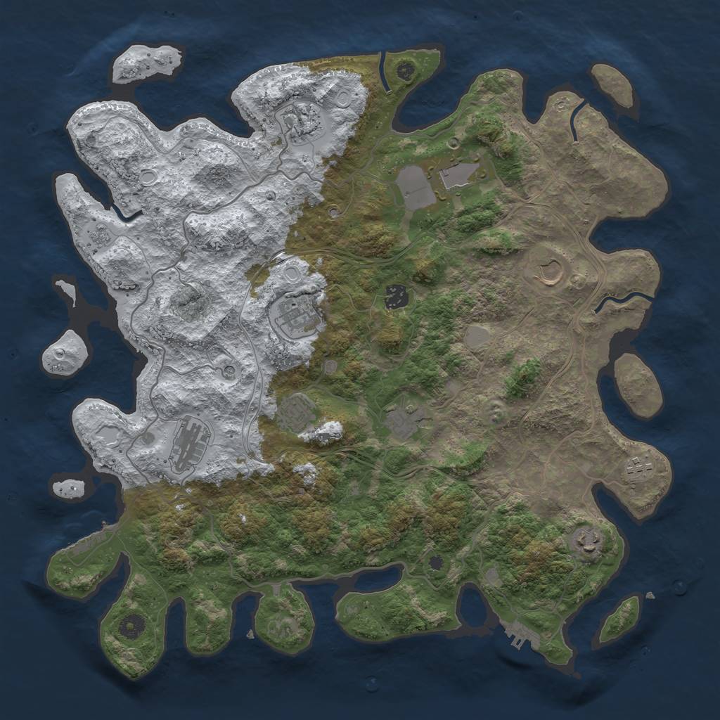 Rust Map: Procedural Map, Size: 4250, Seed: 4769902, 19 Monuments