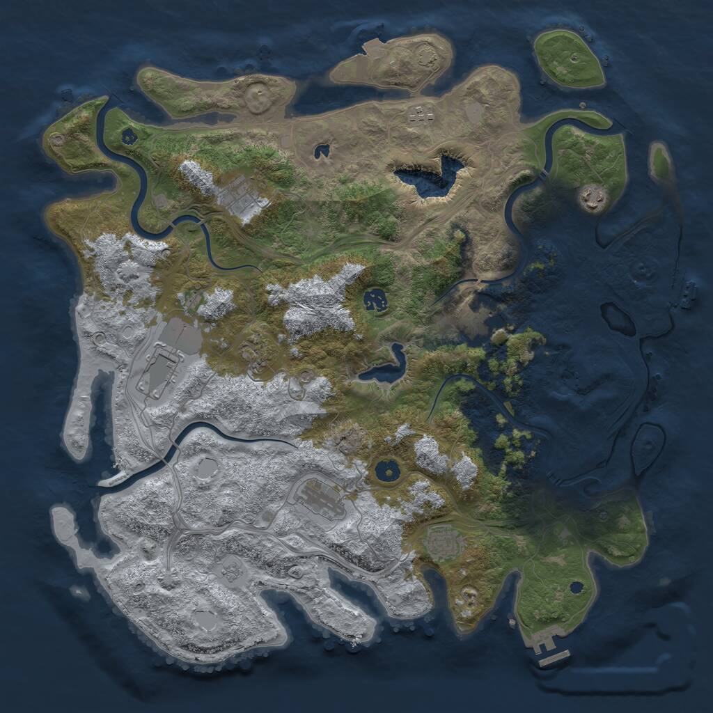 Rust Map: Procedural Map, Size: 4500, Seed: 1730893356, 15 Monuments