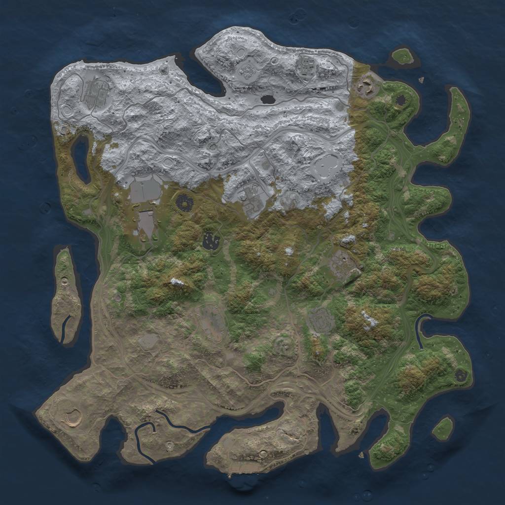 Rust Map: Procedural Map, Size: 4250, Seed: 2093546179, 18 Monuments