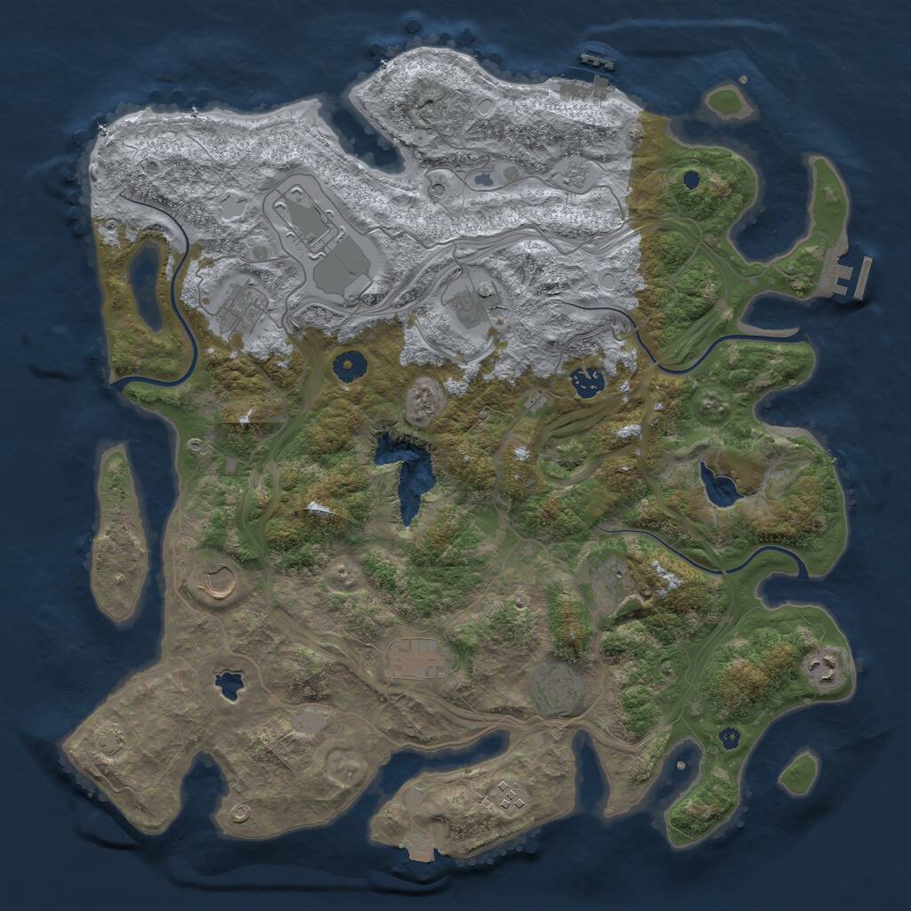 Rust Map: Procedural Map, Size: 4250, Seed: 2093546179, 16 Monuments