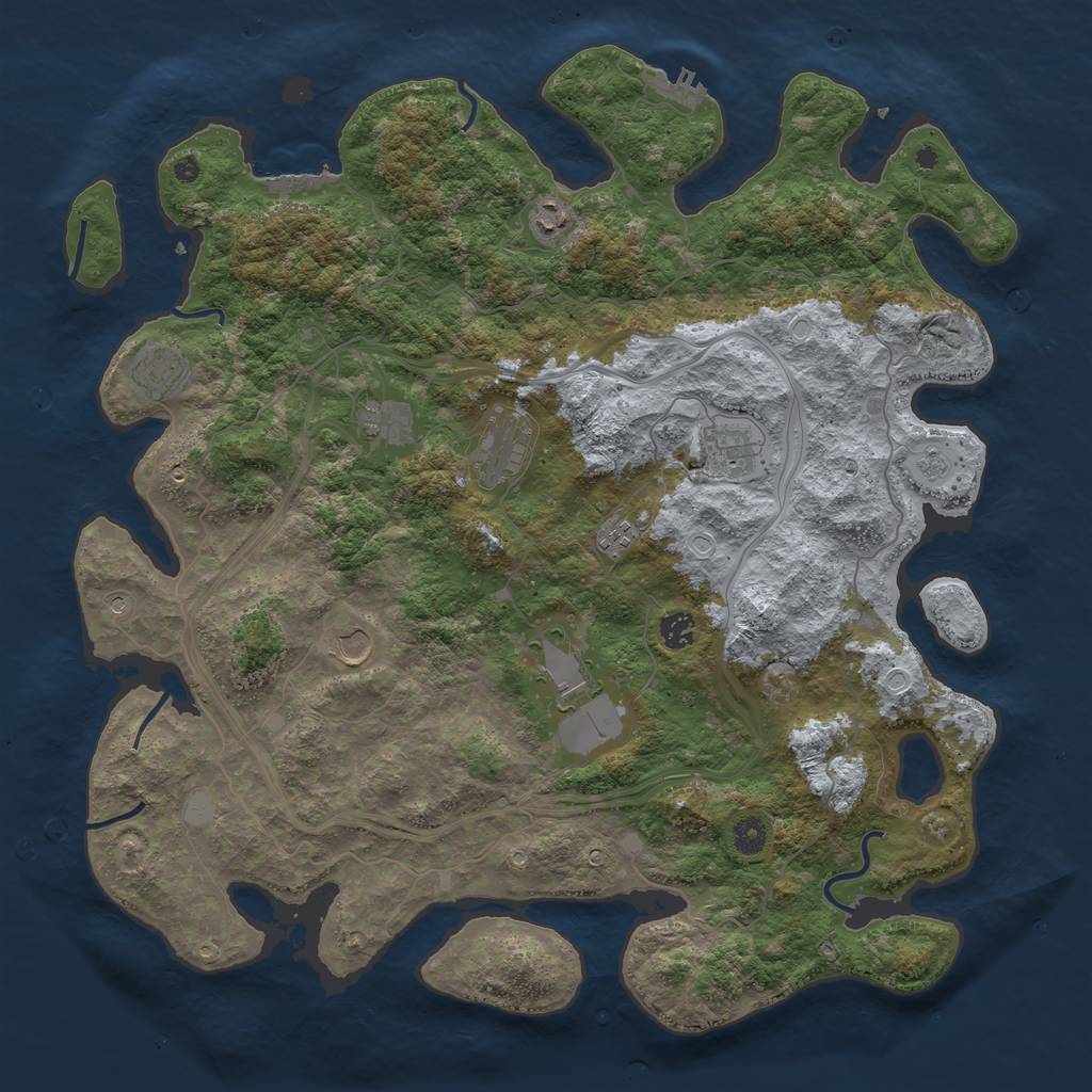 Rust Map: Procedural Map, Size: 4500, Seed: 900275, 18 Monuments