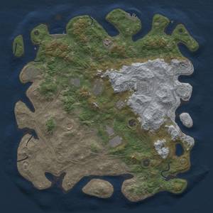 Thumbnail Rust Map: Procedural Map, Size: 4500, Seed: 900275, 18 Monuments