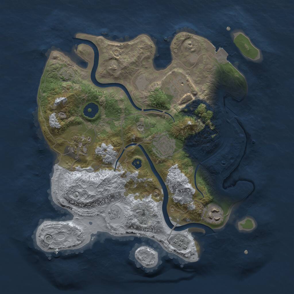 Rust Map: Procedural Map, Size: 3000, Seed: 18154972, 9 Monuments