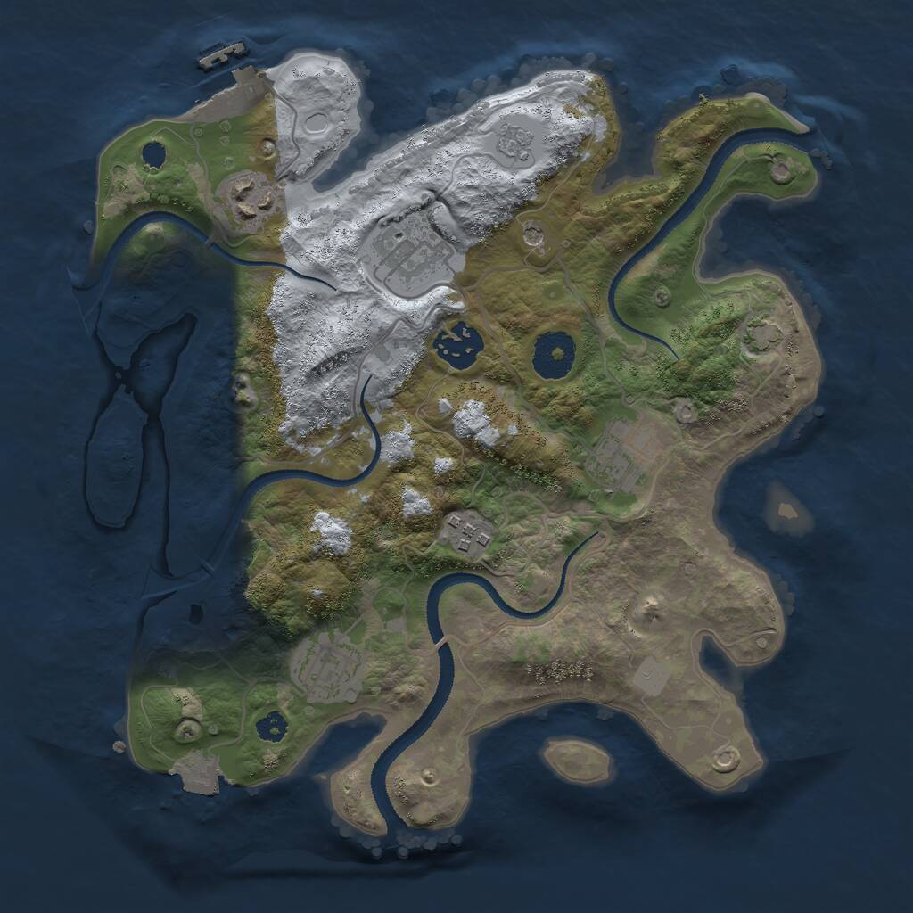 Rust Map: Procedural Map, Size: 3000, Seed: 809011815, 11 Monuments